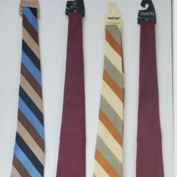 Vintage Mens Fashion Casual Dress Tie 4 Bronzini in Graphic Retro Stripes - Picture 4 of 10